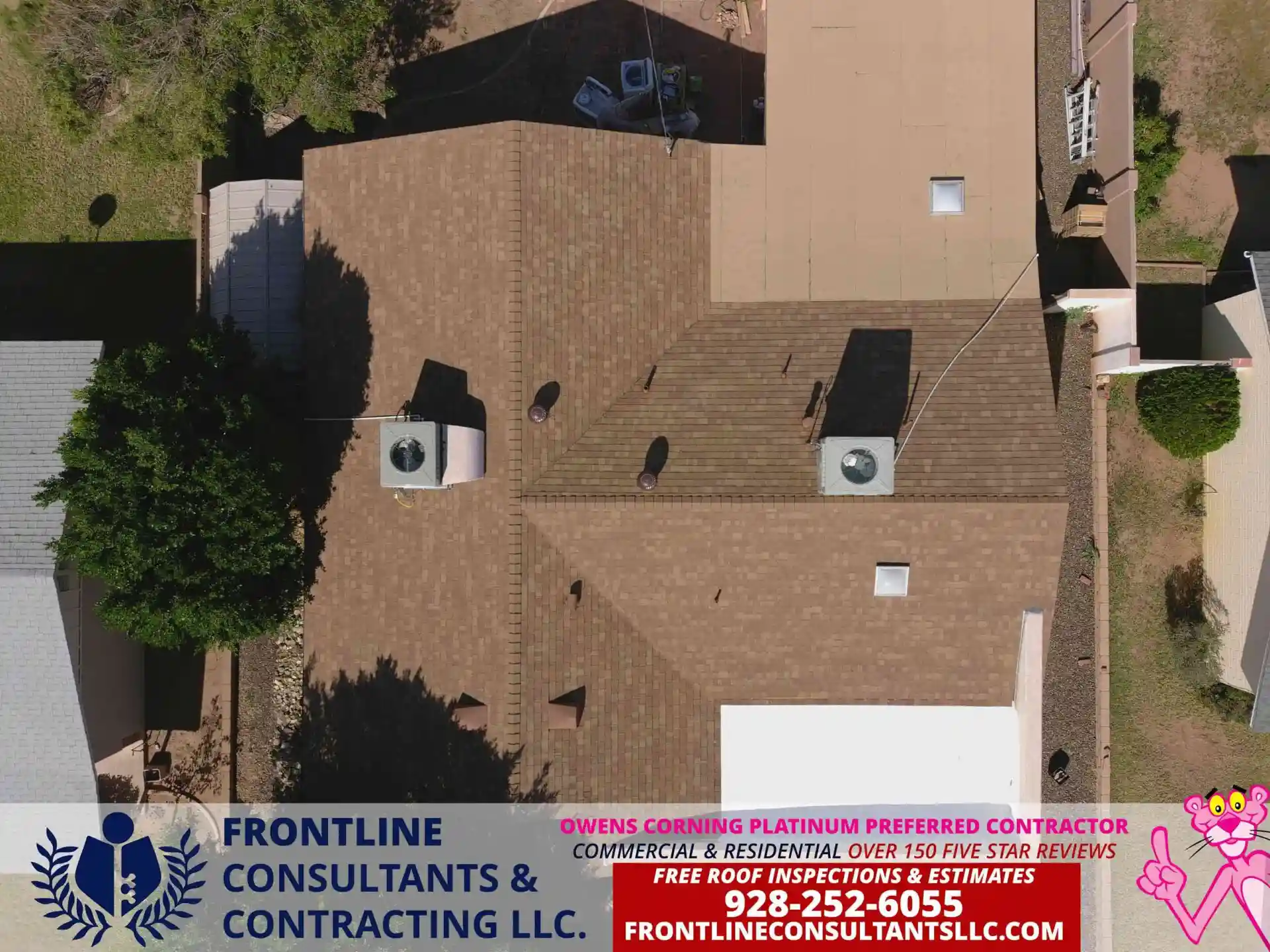 New Owens Corning Shingle Roof Installation 828 W 10th St Tempe AZ 85282 using Golden Meadow owens corning shingles and synthetic underlayment
